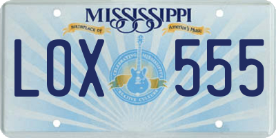MS license plate LOX555