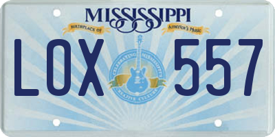 MS license plate LOX557