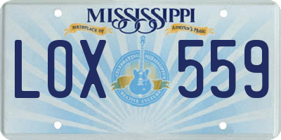 MS license plate LOX559