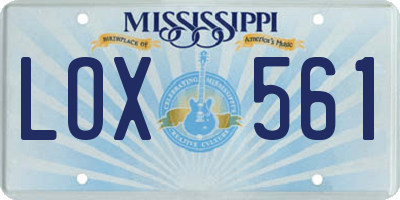MS license plate LOX561