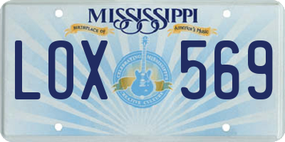MS license plate LOX569