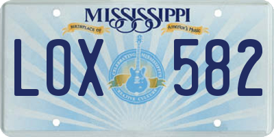 MS license plate LOX582