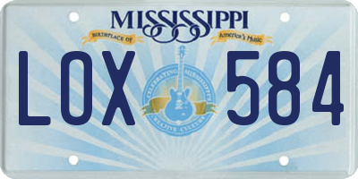 MS license plate LOX584