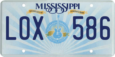 MS license plate LOX586