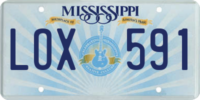 MS license plate LOX591