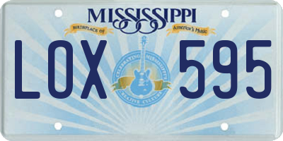 MS license plate LOX595