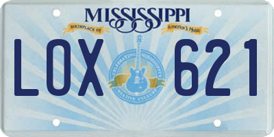 MS license plate LOX621