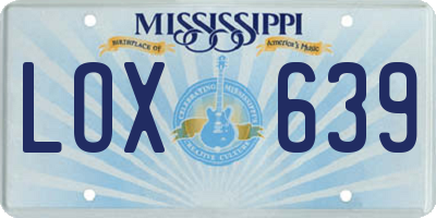 MS license plate LOX639