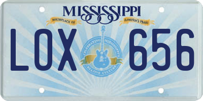 MS license plate LOX656