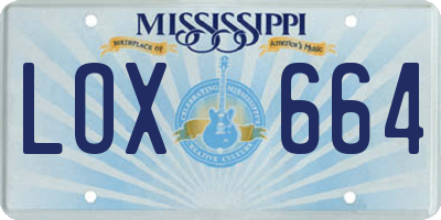 MS license plate LOX664