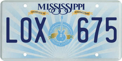 MS license plate LOX675