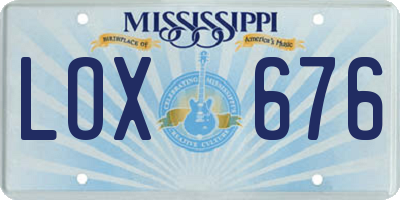 MS license plate LOX676
