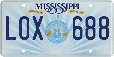 MS license plate LOX688