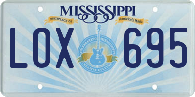 MS license plate LOX695