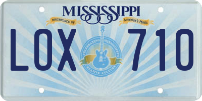 MS license plate LOX710