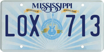 MS license plate LOX713