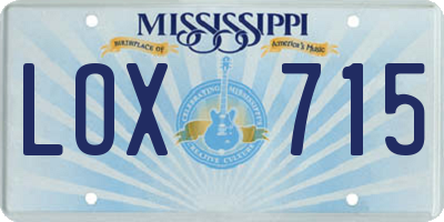 MS license plate LOX715
