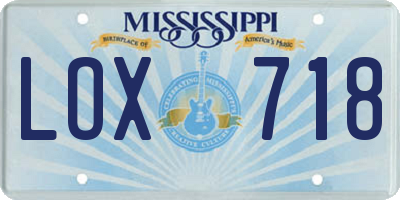 MS license plate LOX718