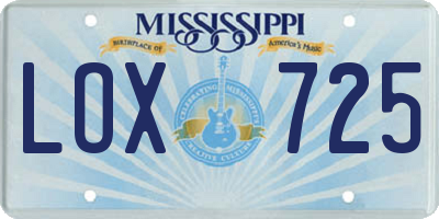 MS license plate LOX725