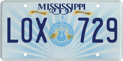 MS license plate LOX729
