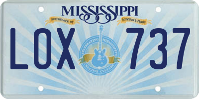 MS license plate LOX737