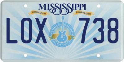 MS license plate LOX738