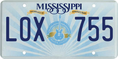 MS license plate LOX755