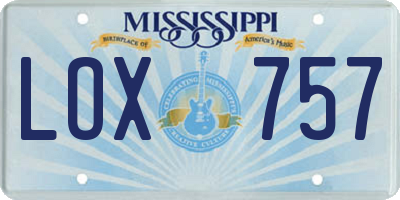 MS license plate LOX757