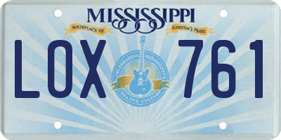 MS license plate LOX761