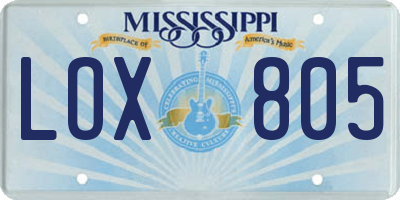 MS license plate LOX805