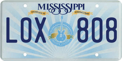 MS license plate LOX808