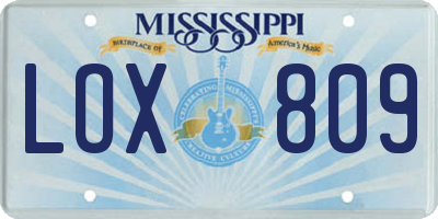 MS license plate LOX809