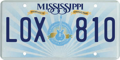 MS license plate LOX810