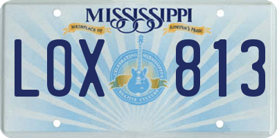 MS license plate LOX813