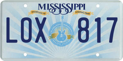MS license plate LOX817