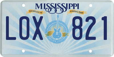 MS license plate LOX821