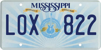 MS license plate LOX822