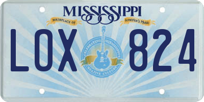 MS license plate LOX824