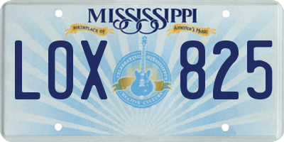 MS license plate LOX825
