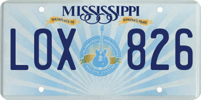 MS license plate LOX826