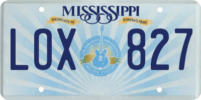 MS license plate LOX827