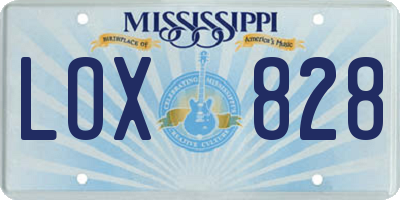 MS license plate LOX828