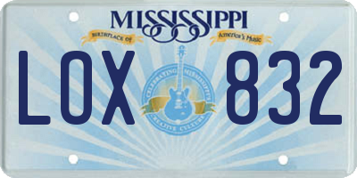 MS license plate LOX832