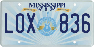 MS license plate LOX836