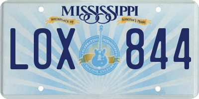MS license plate LOX844