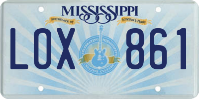 MS license plate LOX861