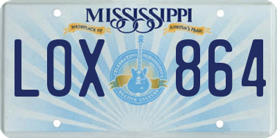 MS license plate LOX864