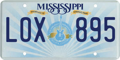 MS license plate LOX895