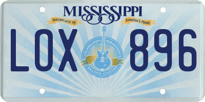 MS license plate LOX896