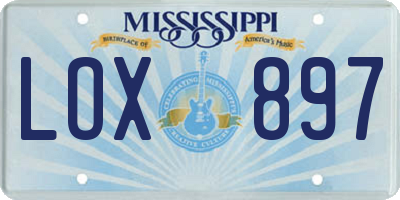 MS license plate LOX897
